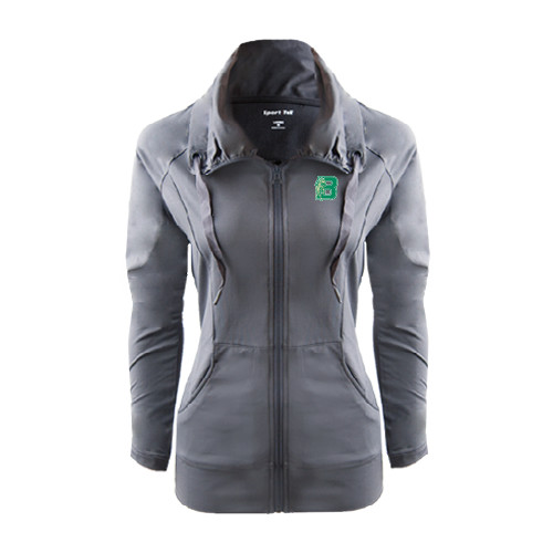 Womens Charcoal Sport Wick Stretch Full Zip Jacket-Bronoc