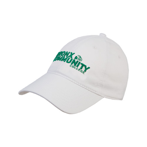White Unstructured Adjustable Low Profile Hat-Official Logo