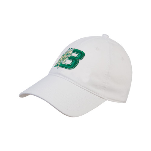 White Unstructured Adjustable Low Profile Hat-Bronoc