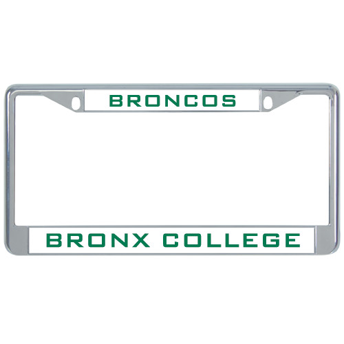 Metal License Plate Frame in Chrome-Broncos