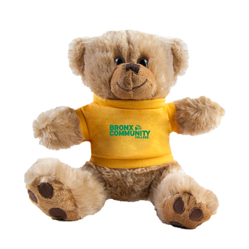 Plush Big Paw 8 1/2 inch Brown Bear w/Gold Shirt-Official Logo