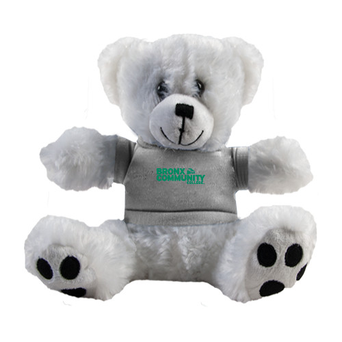 Plush Big Paw 8 1/2 inch White Bear w/Grey Shirt-Official Logo