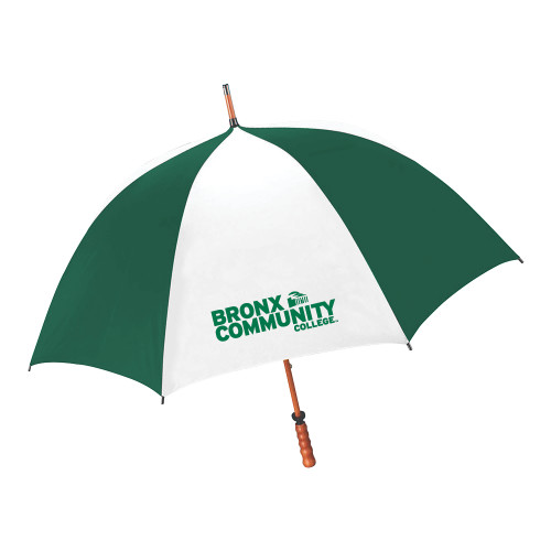 64 Inch Forest Green/White Umbrella-Official Logo
