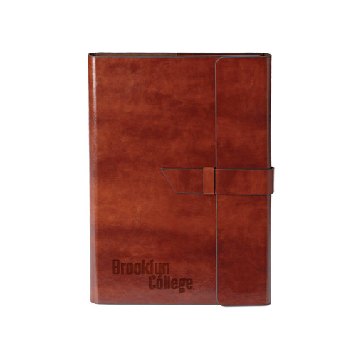 Fabrizio Junior Brown Portfolio w/Loop Closure-Brooklyn College Engraved