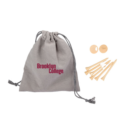 Bamboo Golf Tee Set w/ Grey Recycled Pouch-Brooklyn College