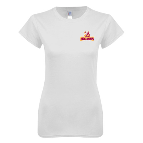 Next Level Womens White Boyfriend Tee-Brooklyn College Athletic Mark