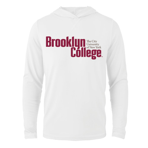 White Long Sleeve Hooded Tee-Official Logo
