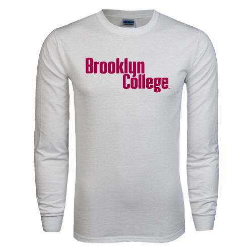 White Long Sleeve T Shirt-Brooklyn College
