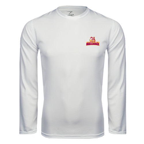 White Performance Long Sleeve Shirt-Brooklyn College Athletic Mark