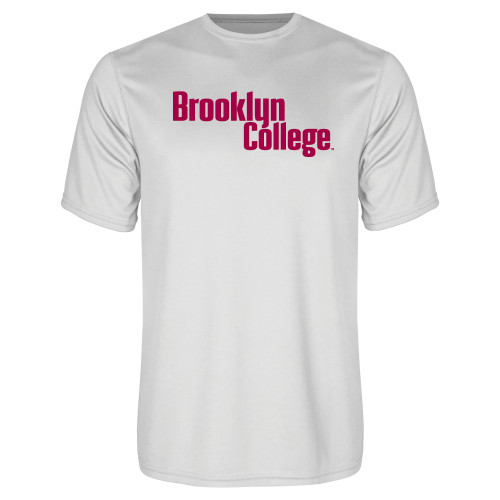 White Performance Tee-Brooklyn College