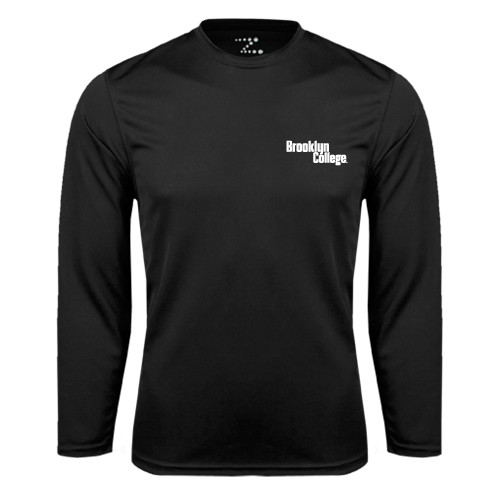 Black Performance Long Sleeve Shirt-Brooklyn College