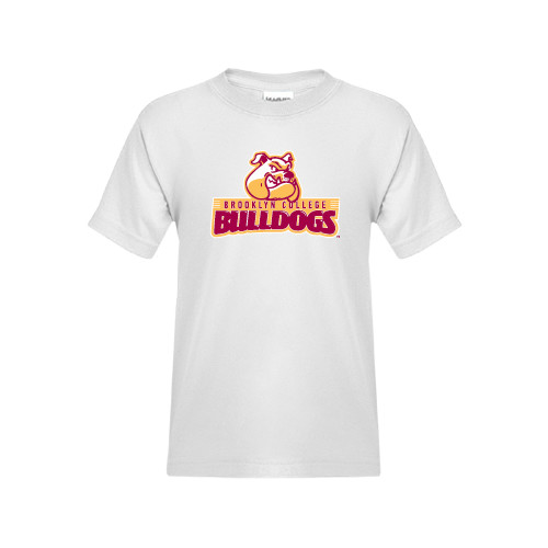 Youth White T Shirt-Brooklyn College Athletic Mark