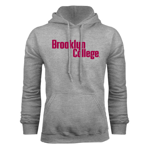 Grey Fleece Hoodie-Brooklyn College