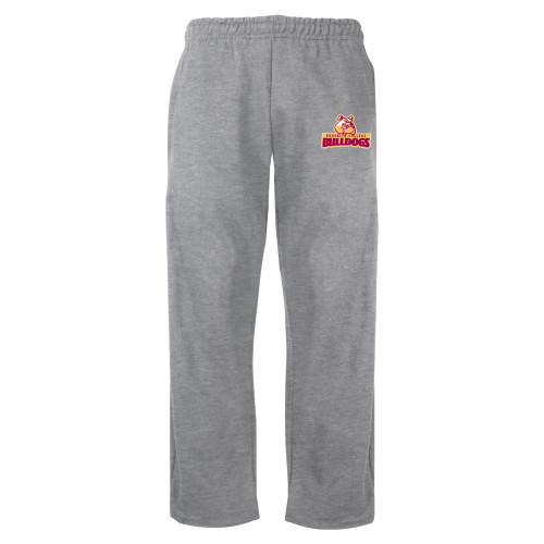 Grey Fleece Open Bottom Pant-Brooklyn College Athletic Mark