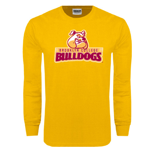 Gold Long Sleeve T Shirt-Brooklyn College Athletic Mark
