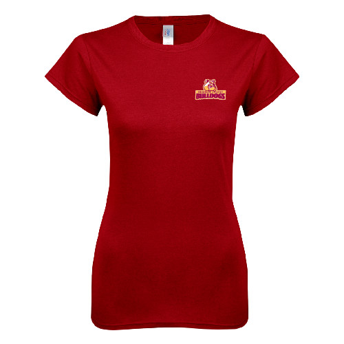 Next Level Womens Cardinal Boyfriend Tee-Brooklyn College Athletic Mark