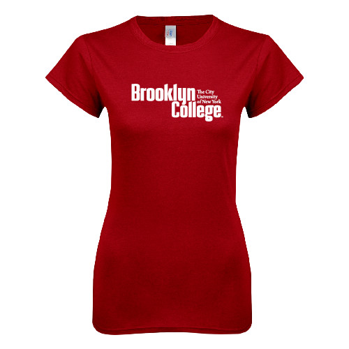 Next Level Womens Cardinal Boyfriend Tee-Official Logo