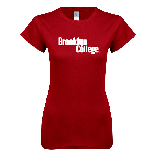 Next Level Womens Cardinal Boyfriend Tee-Brooklyn College