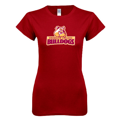 Next Level Womens Cardinal Boyfriend Tee-Brooklyn College Athletic Mark