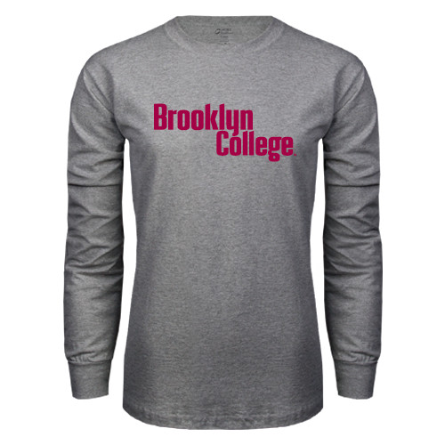 Grey Long Sleeve T Shirt-Brooklyn College