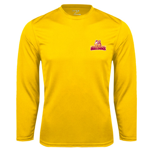 Gold Performance Long Sleeve Shirt-Brooklyn College Athletic Mark