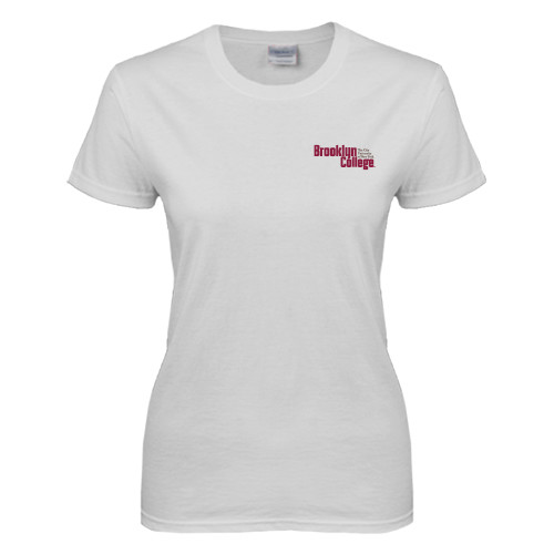 Womens White Short Sleeve Tee-Official Logo