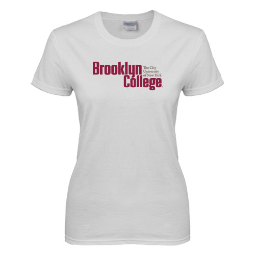 Womens White Short Sleeve Tee-Official Logo