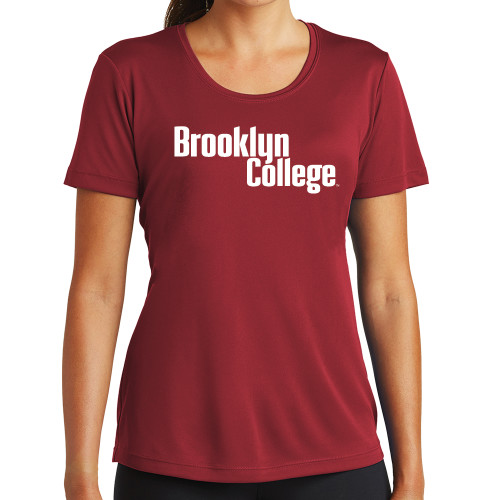 Womens Cardinal Performance Short Sleeve Tee-Brooklyn College