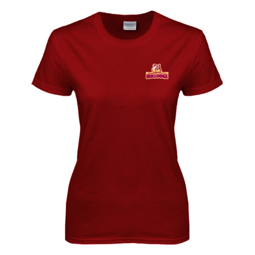 Next Level Womens Cardinal Short Sleeve Tee-Brooklyn College Athletic Mark
