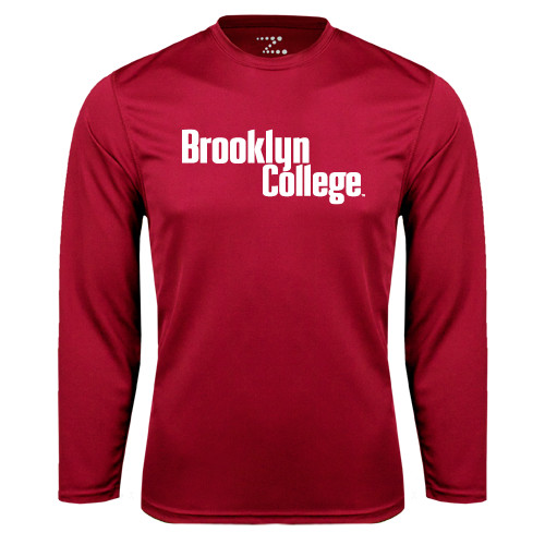 Cardinal Performance Long Sleeve Shirt-Brooklyn College