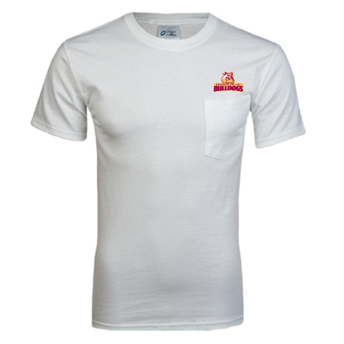 White T-Shirt w/Pocket-Brooklyn College Athletic Mark