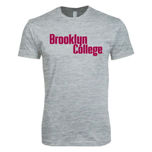 Next Level Heather Grey SoftStyle T Shirt-Brooklyn College