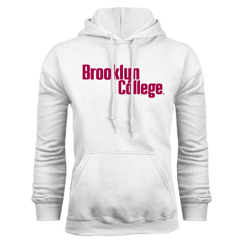 White Fleece Hoodie-Brooklyn College