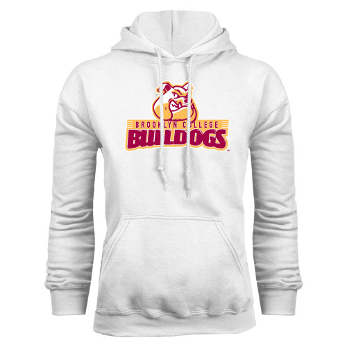 White Fleece Hoodie-Brooklyn College Athletic Mark