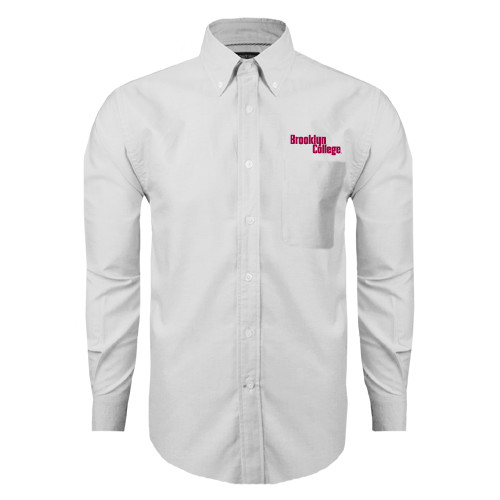 White Oxford Long Sleeve Shirt-Brooklyn College