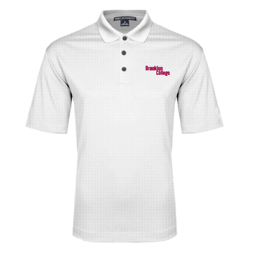 White Performance Fine Jacquard Polo-Brooklyn College