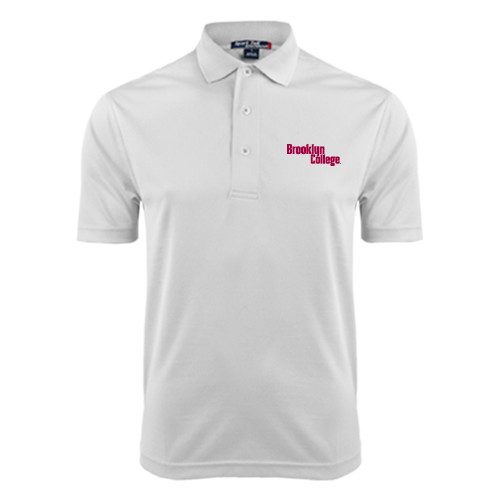 White Dry Mesh Polo-Brooklyn College