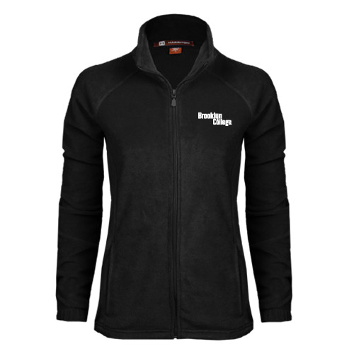 Womens Black Fleece Full Zip Jacket-Brooklyn College