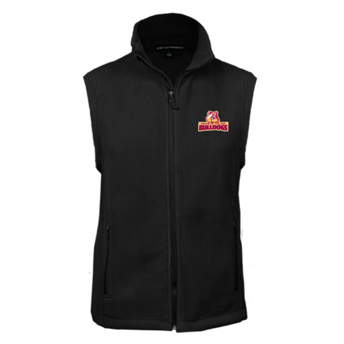 Black Fleece Full Zip Vest-Brooklyn College Athletic Mark