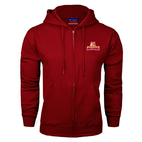 Champion Cardinal Fleece Full Zip Hood-Brooklyn College Athletic Mark