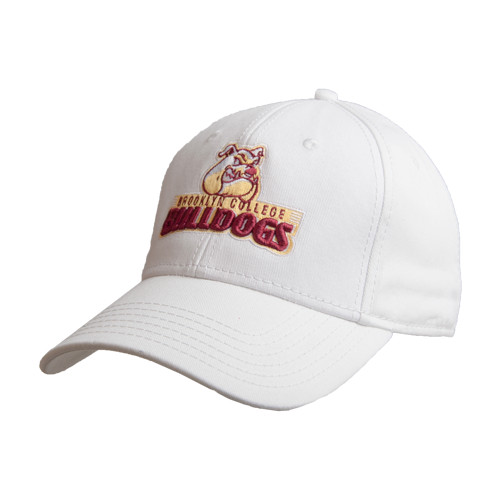 White Structured Adjustable Pro Style Hat-Brooklyn College Athletic Mark