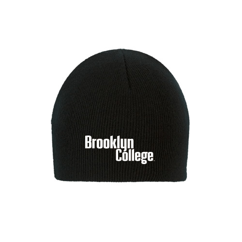 Black Knit Beanie-Brooklyn College