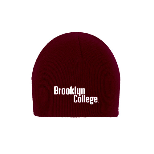 Maroon Knit Beanie-Brooklyn College