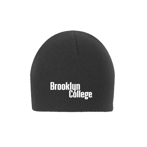 Charcoal Knit Beanie-Brooklyn College