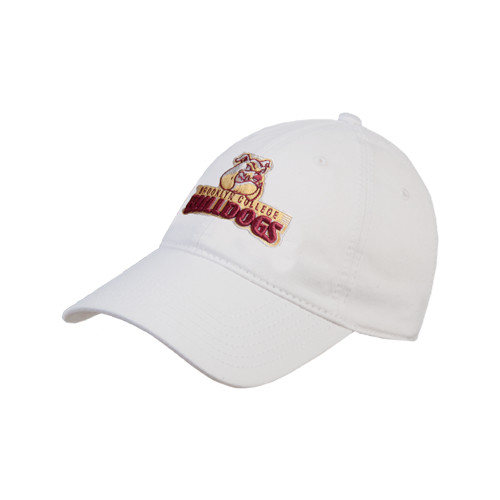 White Unstructured Adjustable Low Profile Hat-Brooklyn College Athletic Mark