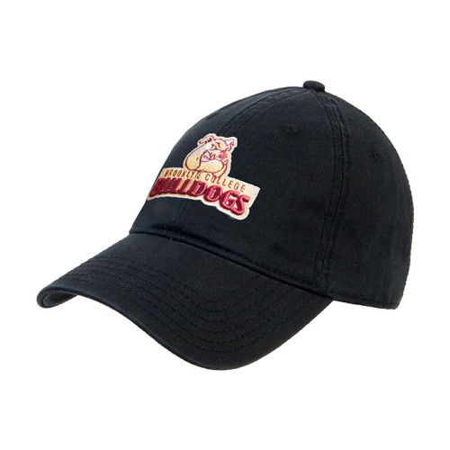 Black Unstructured Adjustable Low Profile Hat-Brooklyn College Athletic Mark