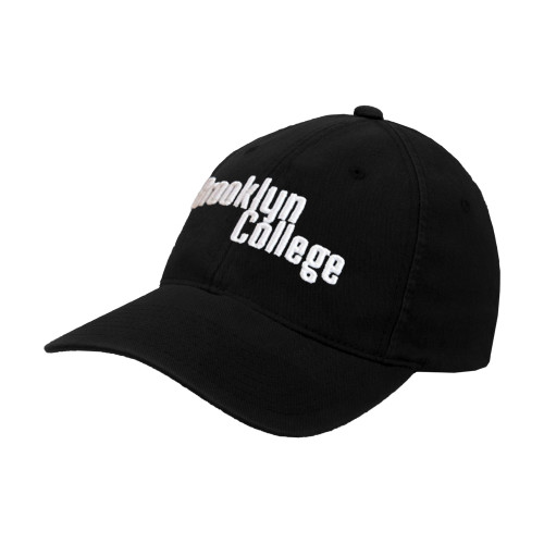 Black Flexfit Structured Low Profile Hat-Brooklyn College