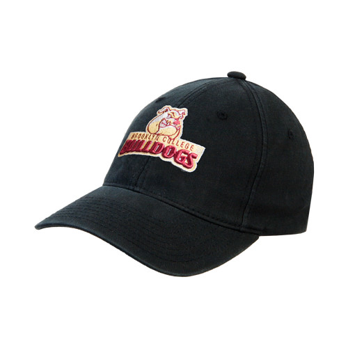 Black Flexfit Structured Low Profile Hat-Brooklyn College Athletic Mark