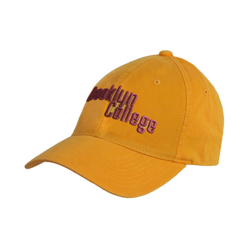 Gold Unstructured Adjustable Low Profile Hat-Brooklyn College