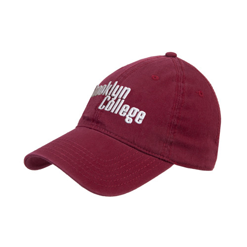 Maroon Unstructured Adjustable Low Profile Hat-Brooklyn College